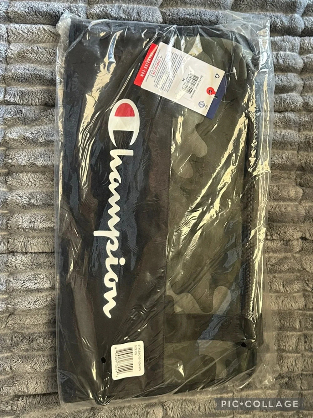 New! Champion Logo Prologue Utility Duffel in Green/Black Camo
